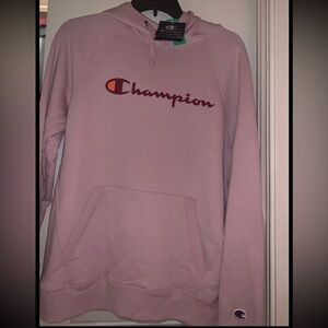 Champion fleece pink pullover hoodie wmns M NWT